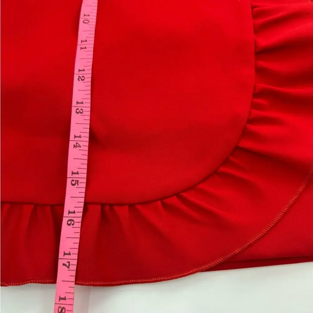 Tory Burch Sport Tech twill ruffled golf‎ skort red ruffle snap sz 2